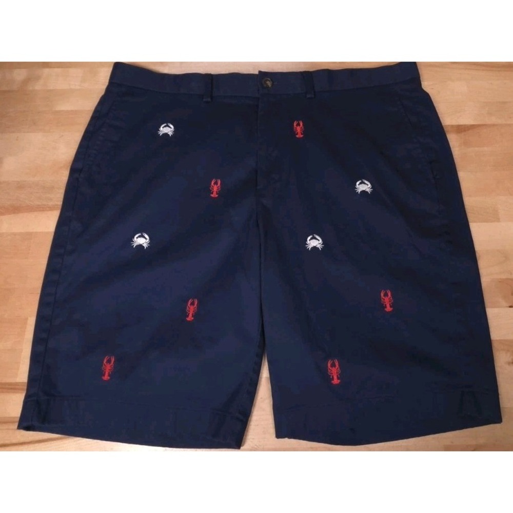 Brooks Brothers Chino Shorts Crab Lobster 42 Preppy Hamptons Coastal